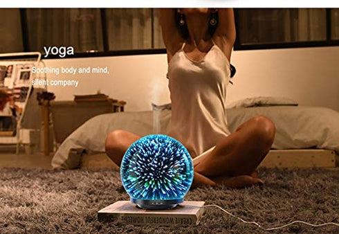 Serenity 200ml 3d Essential Oil Diffuser Arise Colorful LED light effect Glass Diffuser Cool Mist