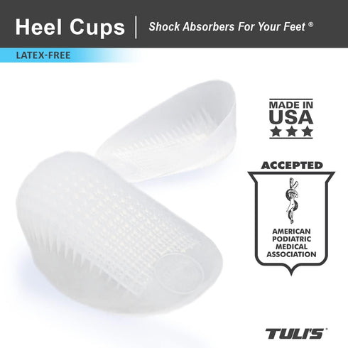 Tuli's Classic Gel Heel Cups, Regular, 1 Pair - Cushion Insert for Plantar Fasciitis Relief