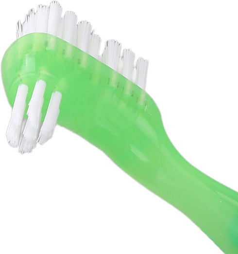 5pcs Denture Brush Set - Brushes Double Bristle Head for Denture Care (Green)