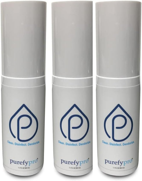Purefypro Disinfectant Spray, 1.7oz, 3 Pack, Kills 99.9999% Germs, No Rinse, No Residue