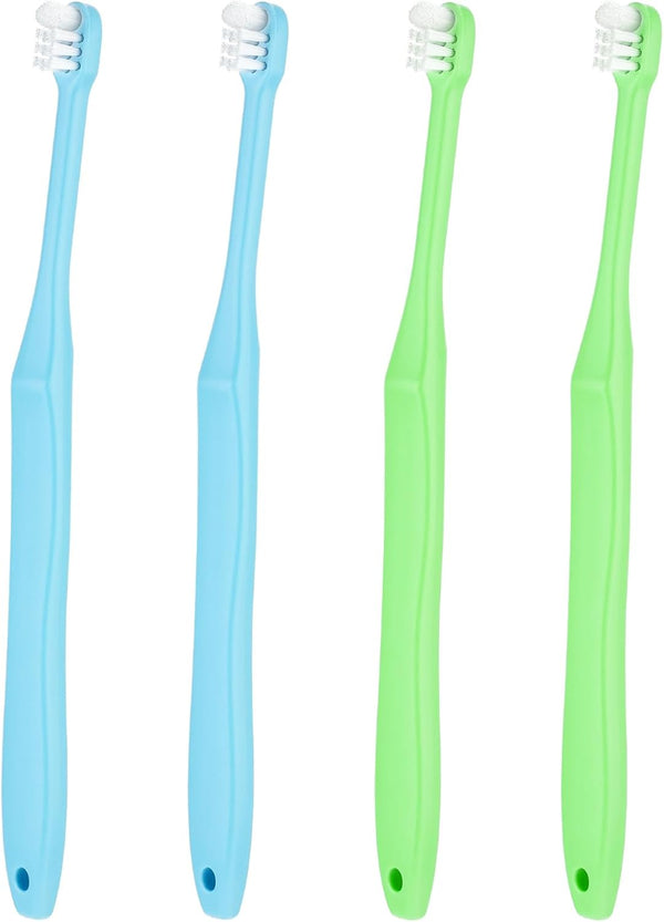 End Tuft Toothbrush, 4PCS Nylon Soft Bristle Tiny Tooth Brush for Hard to Reach Areas Dental Cleaning for Adults