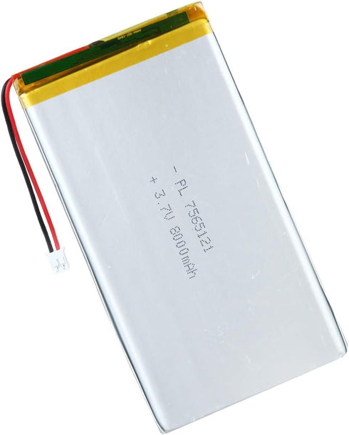 Qimoo 7565121 3.7V Lipo Battery 8000mAh 7565121 Rechargeable Lithium Polymer Battery Pack with