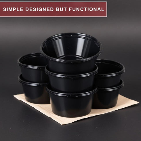 50 Pack 4oz Portion Cups, Disposable Plastic Containers, Tiny Dipping Shot Bowls for Food Serving & Snacks