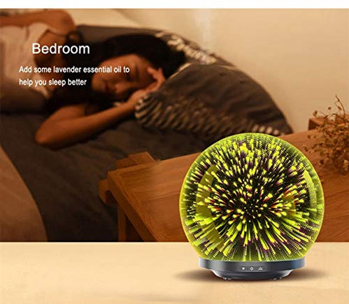 Serenity 200ml 3d Essential Oil Diffuser Arise Colorful LED light effect Glass Diffuser Cool Mist