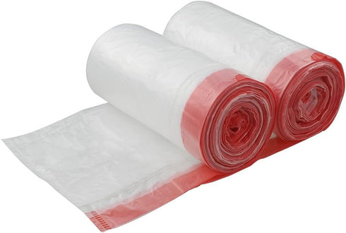 Clear Drawstring Large Trash Bags (30 Gallon, 60 Counts) - Garbage Bags for Home & Office Use