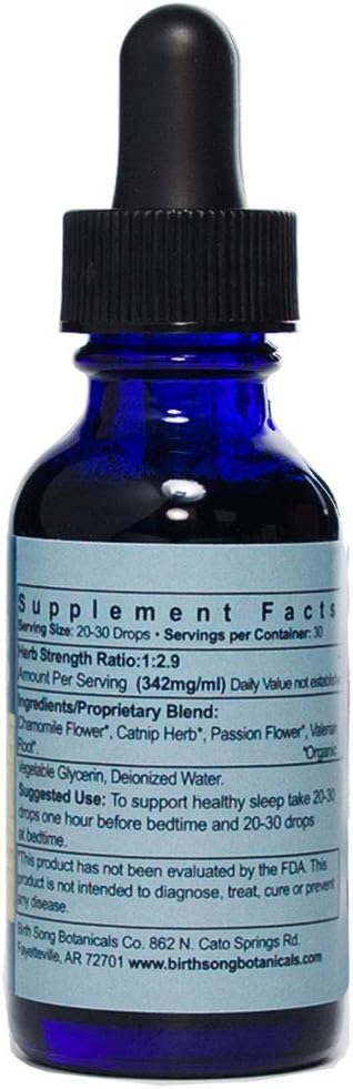 Good Night Tincture - Natural Herbal Sleep Aid Supplement with Valerian Root and Chamomile, 1oz