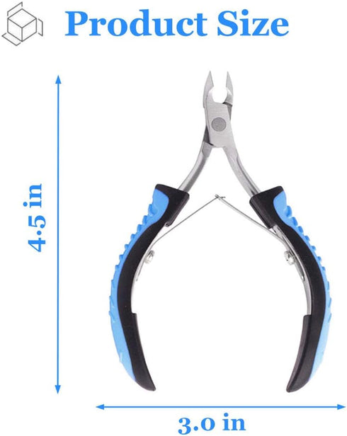 IVON Cuticle Trimmer, Professional Non-Slip Stainless Steel Nipper, Blue