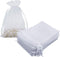 HRX Package 100pcs White Organza Gift Bags 5x7 inch, Mesh Jewelry Pouches for Christmas Candy Present