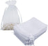 HRX Package 100pcs White Organza Gift Bags 5x7 inch, Mesh Jewelry Pouches for Christmas Candy Present