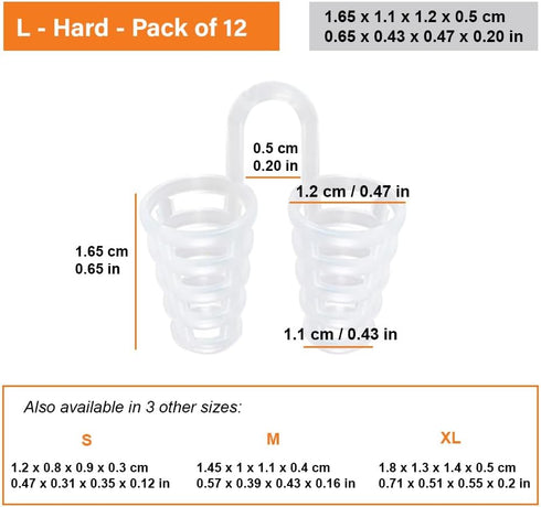 Nose Vent Sinus Relief Dilator (Pack of 12 Large Size) - Reusable Silicone Vents for Nasal Snorers by Mobi Lock