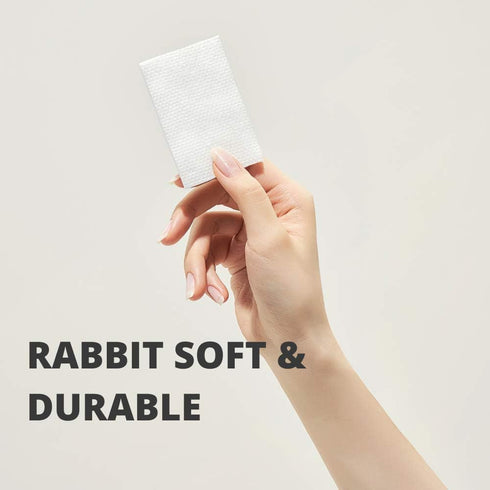 White Rabbit - NAKED COTTON Textured Facial Cotton Pads – 100% Cotton, Lint-Free, for Makeup Remover, 200 Count