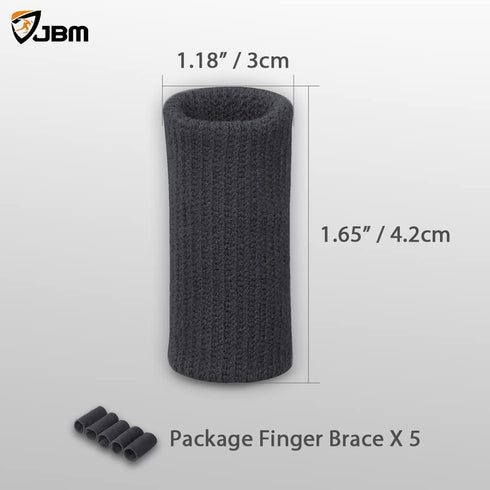 JBM Finger Sleeves 5 Pack, Sport Finger Brace Protector Compression Sleeve for Arthritis