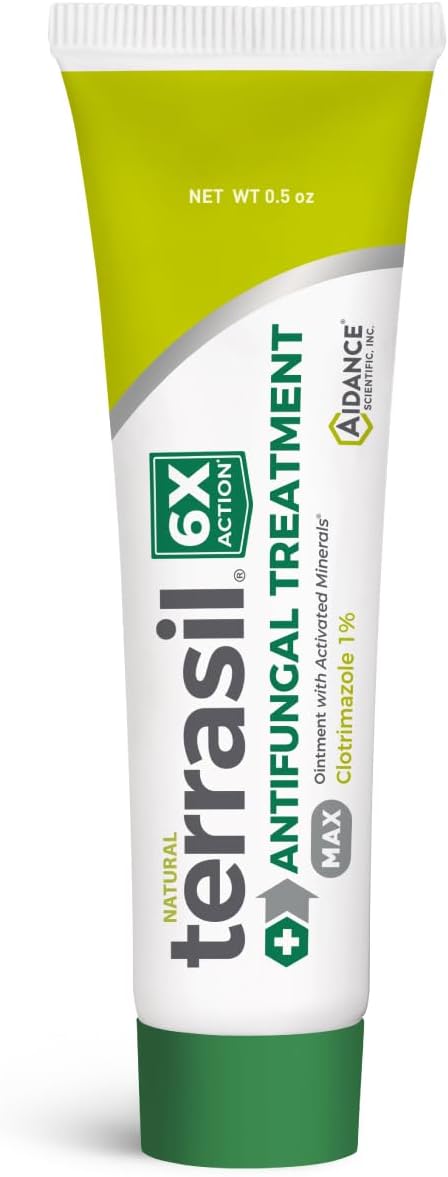 terrasil Antifungal Cream MAX 6X, Clinically Proven Clotrimazole for Jock Itch, Athlete's Foot, Ringworm - 0.5 oz