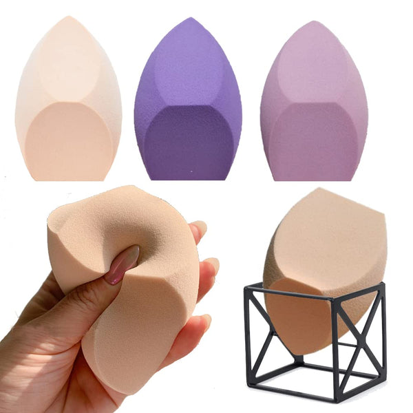 Makeup Sponge Blender & Holder, BIG & SOFT Beauty Blender Puff Set, Applicator Blending Blenders & Sponge Holder