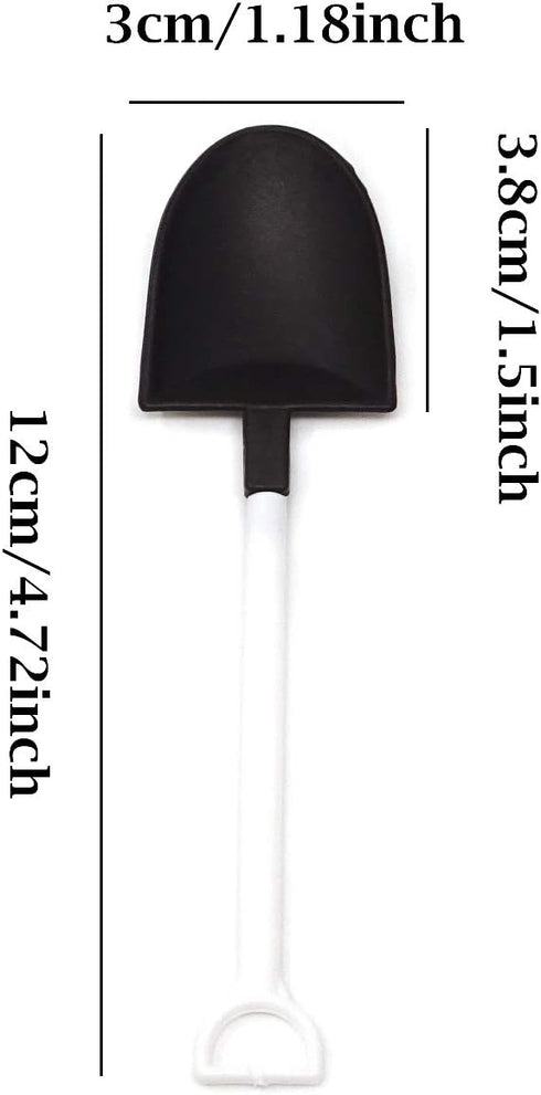 Honbay 30PCS Plastic Disposable Mini Ice Cream Dessert Spoons Shovels Pudding Yogurt Spoons for Family or Party (Black and white)