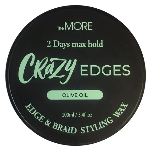 The MORE Crazy Edges Wax, 2Days Max Hold Edge and Braid Styling Wax (Olive Oil, 3.4fl oz)