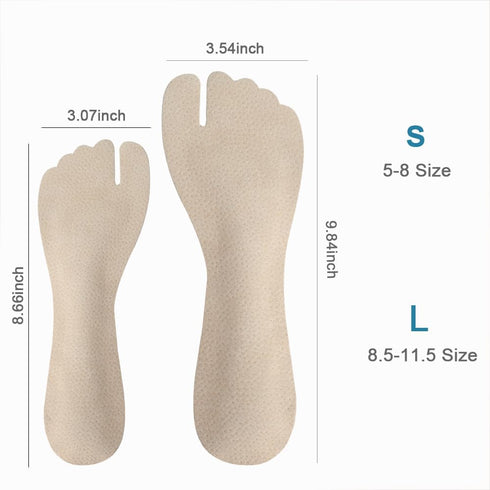 2 Pairs Pigskin Flip Flop Insoles, Anti-Slip and Pain Relief, Self Adhesive Cushion Insert for Thong Sandals, High