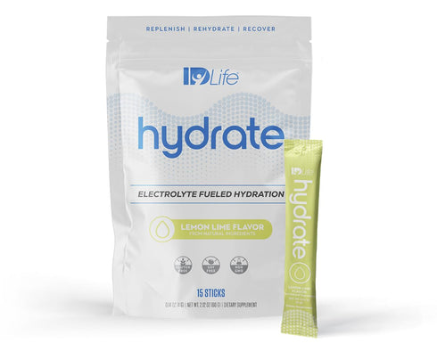 IDLife Hydrate Instant Hydration Packets | (Lemon Lime) with Essential Electrolytes, 15 Sticks per Bag