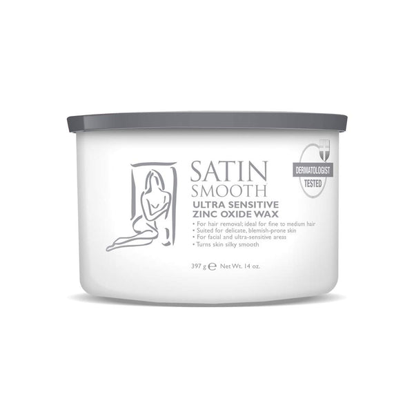 Satin Smooth Ultra Sensitive Zinc Oxide Wax, 14 oz, For Hair Removal