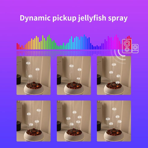 hwnguJ 250ML 7 4/8H Setting Upgrade Dynamic Jellyfish Diffuser, Cool Mist Humidifier with Color-Changing Lights, Smoke