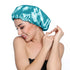 Stain Bonnet Silky Adjustable Satin Sleep Cap for Night Sleeping Hair Bonnet, Reversible Peacock Blue/Black