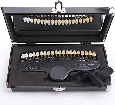 SEVENLASH 3D R-20 20 Professional Teeth Whitening Shade Guide with Mirror, Classical Tooth Bleaching Shade Chart Colors