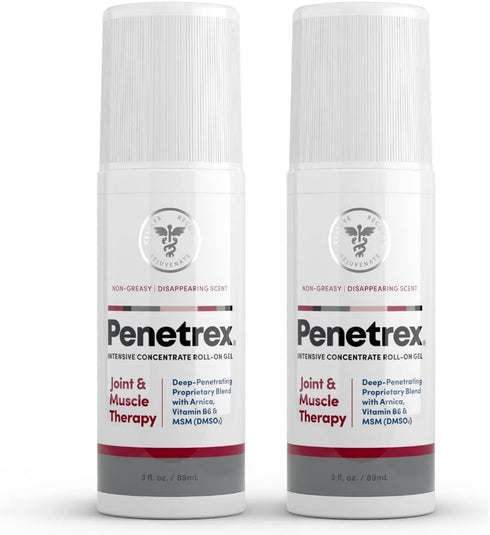 Penetrex Joint & Muscle Therapy Gel - 3oz Roll On for Back, Neck, Hands, Feet, Premium Whole Body Rub (2-Pack)