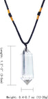 Runyangshi Clear Quartz Healing Crystal Pendants, Double Pointed Natural Crystal Quartz Necklace