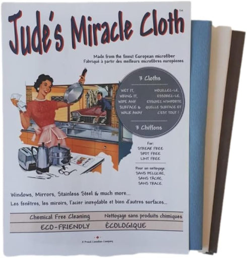 Jude's Miracle Cloth Microfiber Cleaning Cloth 2 Pack for Windows Mirrors Crystal Eye Glasses TV