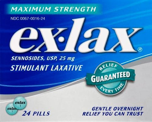 Ex-Lax Maximum Strength Stimulant Laxative Constipation Relief Pills for Occasional Constipation, Gentle Laxatives - 24 Count
