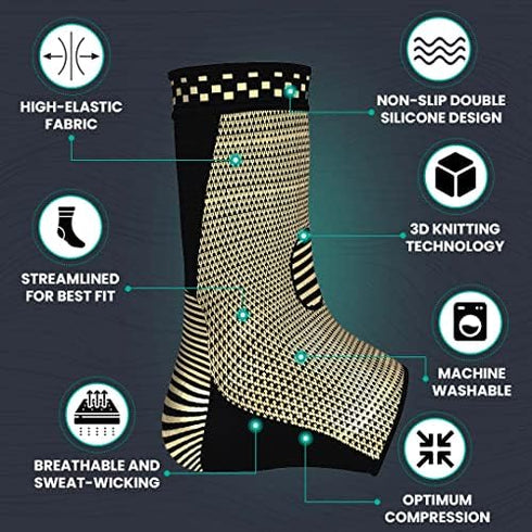 Modvel Foot & Ankle Brace Socks for Sprained Ankle Compression Sleeve, Support for Women & Men
