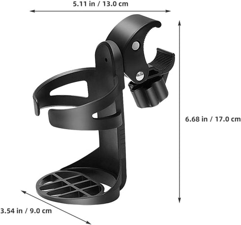 Ipetboom 2pcs Universal Cup Holder for Wheelchair and Stroller, Rolling Cart Accessories with Bottle Cage, Bike Drink