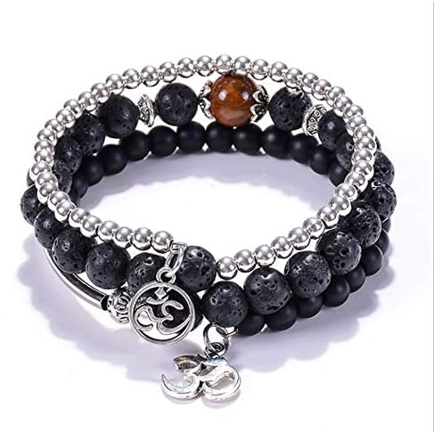 Wild Essentials Triple Band Namaste Lava Stone Essential Oil Diffuser Wrap Bracelet,