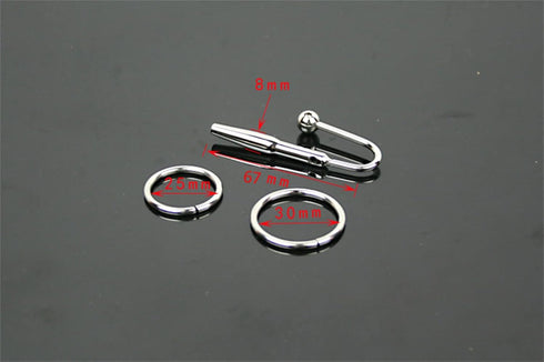 Set 3PCS Male Metal Urethral Sounding Penis Plug Urethral Sounds Toys Different Style Penis Plug with Penis Cock Ring