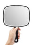 OMIRO Hand Mirror - Large Black Handheld Mirror with Handle, 7.4" W x 10.3" L