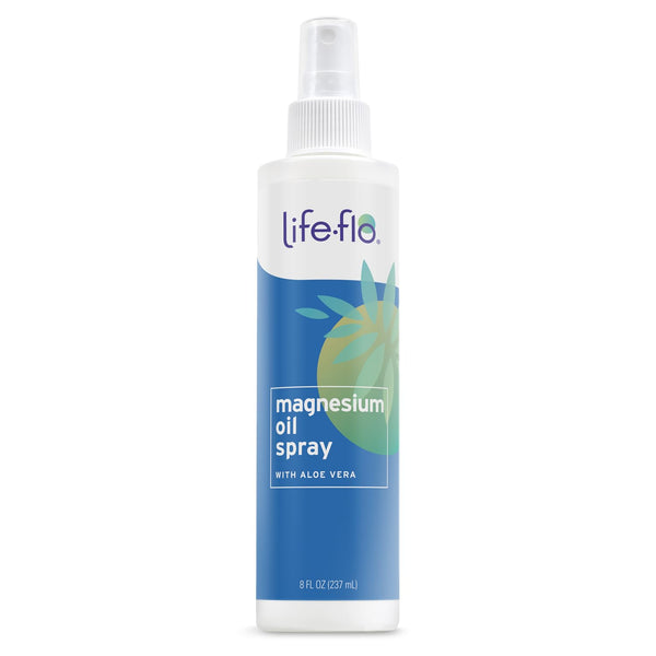 Life-flo Magnesium Oil Spray with Organic Aloe Vera - Calms Muscles and Joints, 8oz, 60-Day Guarantee