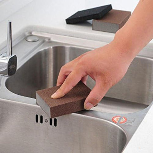6 Pcs Heavy Duty Magic Emery Sponge Brush, Nano Cleaning Sponge for Household Use, Dark Brown