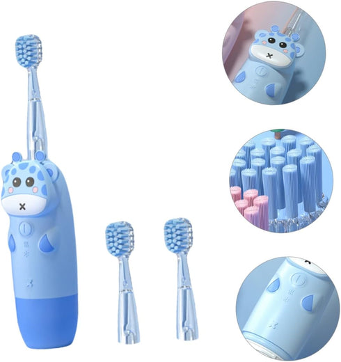 SECFOU Sonic Electric Toothbrush with Soft Bristles Ergonomic Toothbrush for Ages Cartoon with Replacement Heads USB