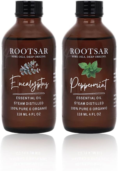 Eucalyptus & Peppermint Essential Oils Set for Diffuser, Aromatherapy, Breathe & Refresh,