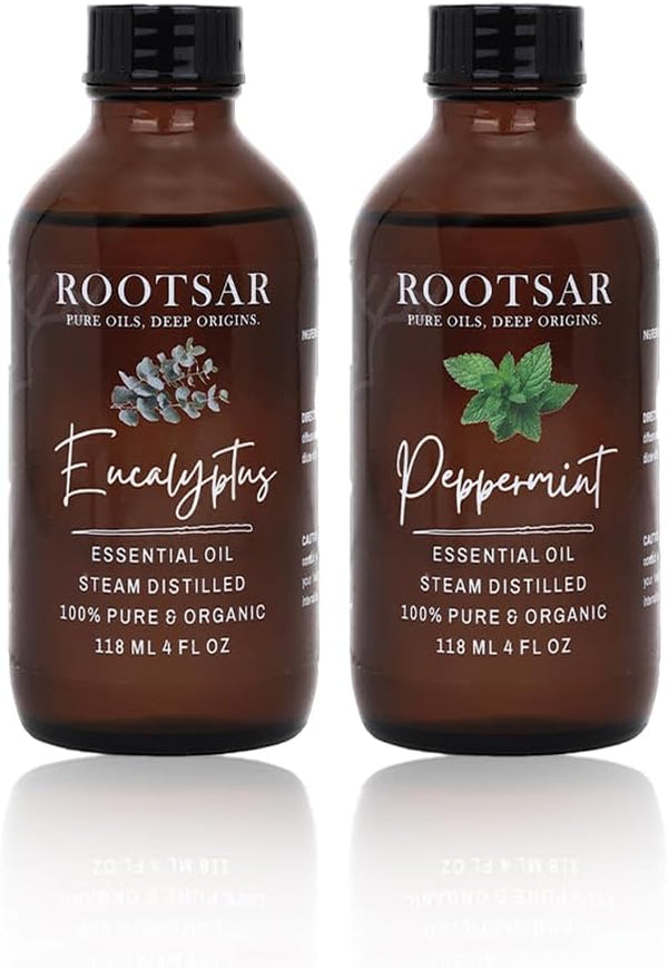 Eucalyptus & Peppermint Essential Oils Set for Diffuser, Aromatherapy, Breathe & Refresh,