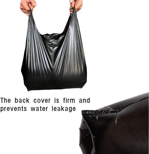 4 Gallon Trash Bags, Bathroom Trash Bags, Kitchen Garbage Bags, 90 Pcs with Handle, Black Disposable Plastic Rubbish