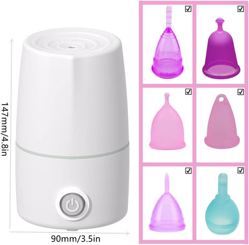 Mottery 99.9% 8 Menstrual Cups Steamer Machine High Temperature Wash Your Cup Dirty Minutes (Model Five)
