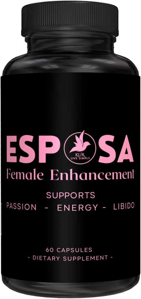 Esposa Female Libido Booster for Women – Natural Enhancement Pills with Horny Goat Weed, 60 Capsules