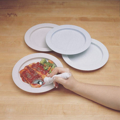 SP Ableware Inner-Lip Plate with High Wall, Light Blue Plastic (745310001)