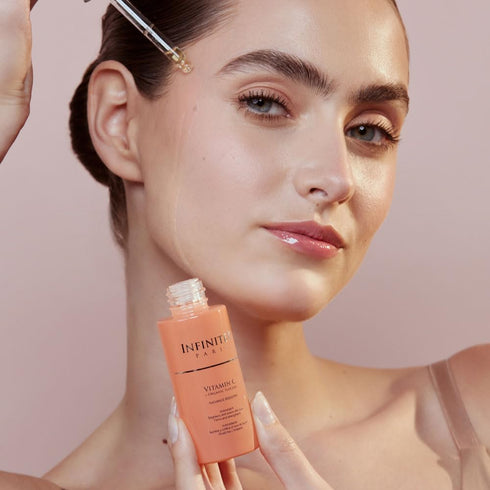 Infinitek Paris Vitamin C Face Serum, Hydrating Brightening Antioxidant Skincare with Hyaluronic Acid
