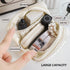 Small Makeup Bag Quilted Travel Cosmetic Organizer Bag White Square Pouch with Zipper Cute Preppy Portable Toiletry Bag for Purse Aesthetic Mini Storage Bag for Women Girls Kids Mama Gift