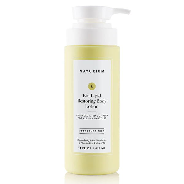 Naturium Bio-Lipid Restoring Body Lotion - Fragrance Free, 14 oz with Shea Butter for Moisturizing