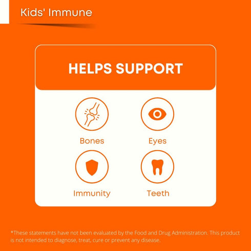 Sugar Free Kids Immune Daily Gummy Vitamins - Vegan, Non-GMO - 60 Count (30 Day Supply) - No Artificial Sweeteners,