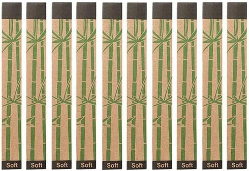 Lunaya Bamboo Toothbrush Set - 10 Pack - Natural Bamboo - Brown Nylon