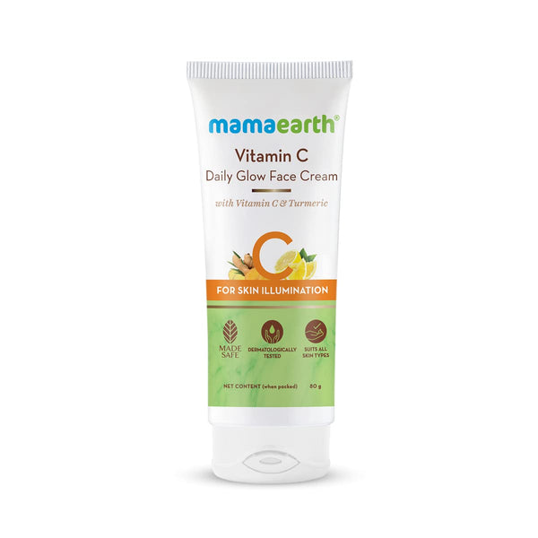 MAMAEARTH Vitamin C Daily Glow Face Cream, Skin Illumination with Turmeric, Lightweight & Hydrating Formula